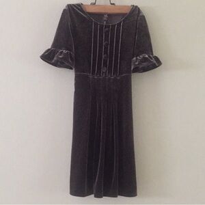 Ivy & Moon Girl's Brown Velvet Bohemian Peasant Style Dress Size 7-8Y